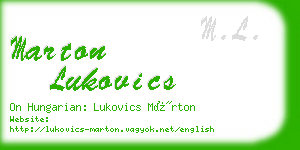 marton lukovics business card